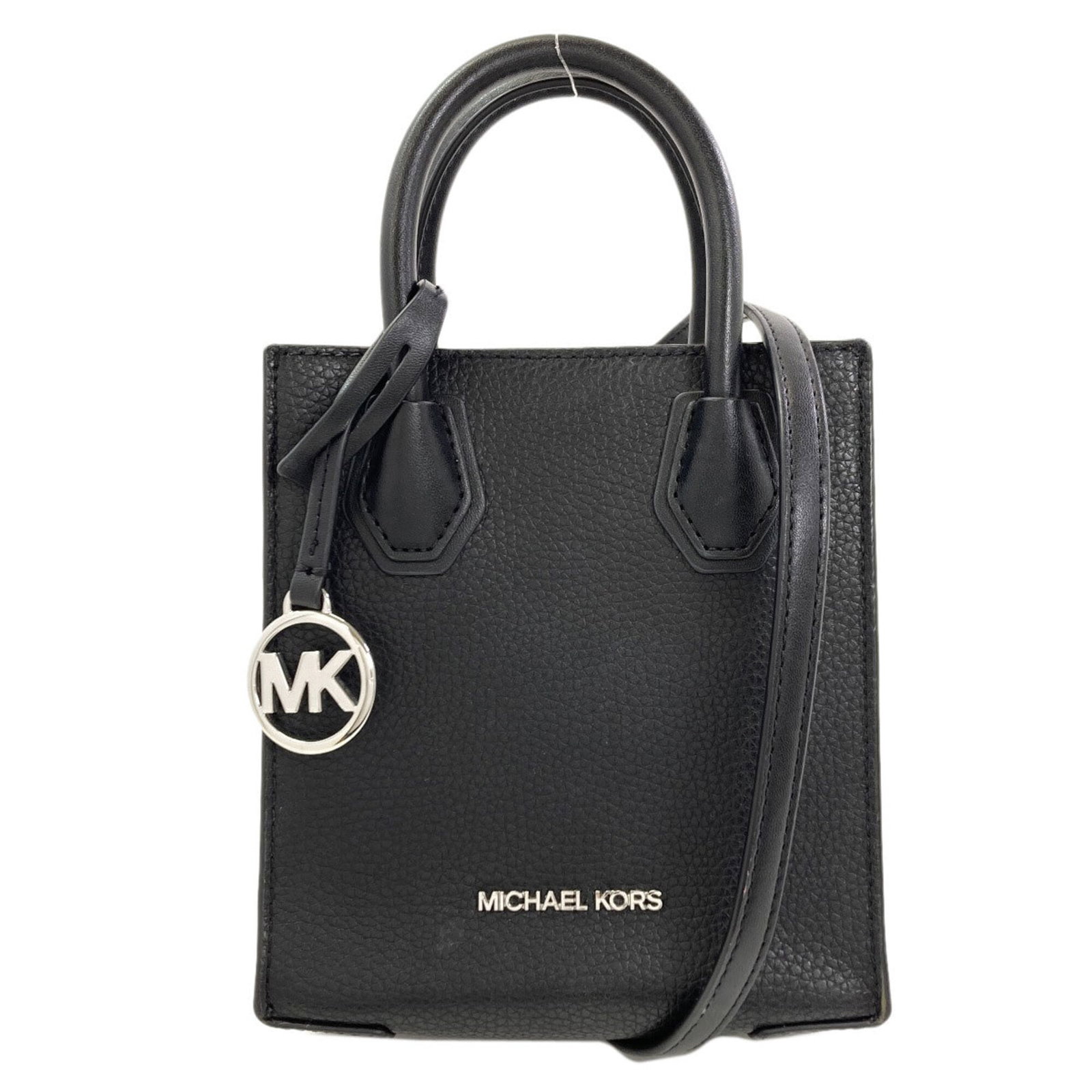 Michael Kors Leather Handbag: Michael Kors Leather Handbag Michael Kors Leather Handbag - Sleek and sophisticated design, this black leather handbag features a compact size perfect for everyday use, measuring 16.5cm x 15cm x 5.5cm