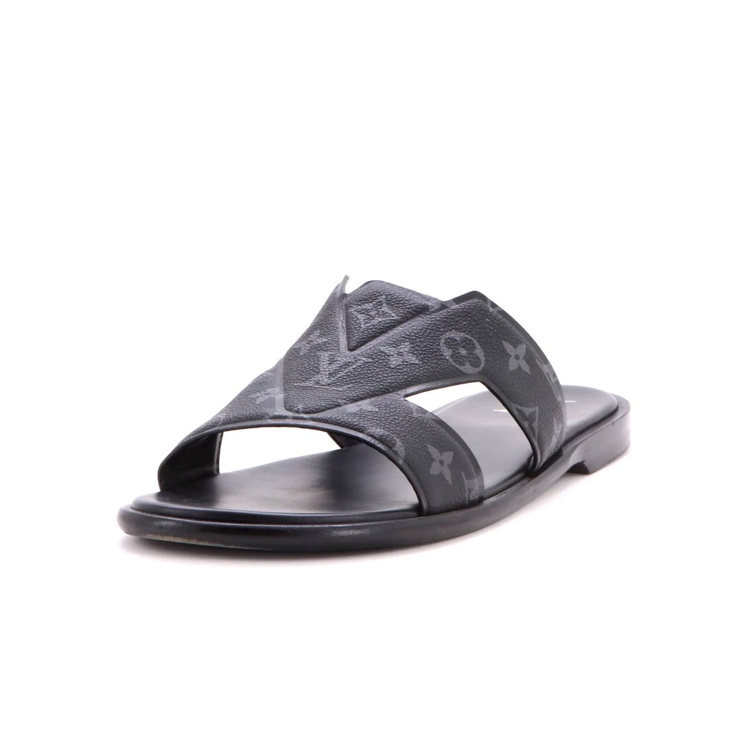 Mens Oasis Mule Sandals Monogram Canvas Louis Vuitton: Mens Oasis Mule Sandals Monogram Canvas Louis Vuitton Canvas Coated Louis Vuitton Oasis Mule Sandals in Black, featuring the iconic Monogram Eclipse design, are a stylish and versatile addition to any