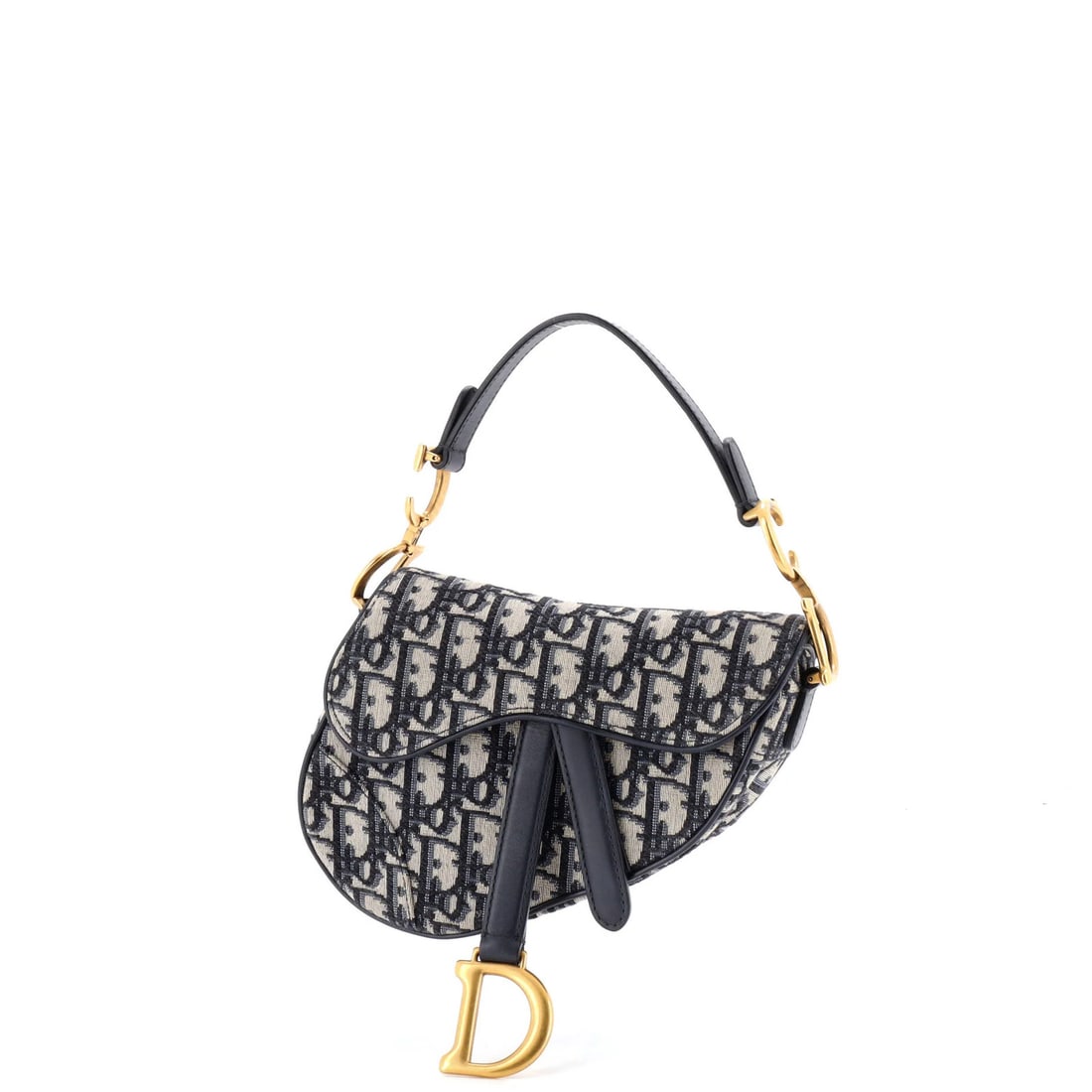 Canvas Oblique Christian Dior Saddle Mini: Canvas Oblique Christian Dior Saddle Mini Canvas Oblique Christian Dior Saddle Mini - A stylish and compact shoulder bag with a signature blue canvas exterior, featuring a classic oblique design and a