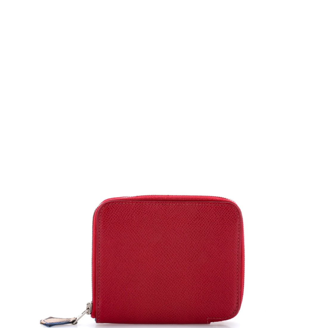 Hermes Zip Silk in Around Wallet Azap Compact Epsom: Hermes Zip Silk in Around Wallet Azap Compact Epsom Burgundy leather exterior, blue silk interior, and palladium hardware define the elegant style of this Azap Zip Around Wallet Silk'in Epsom Compact 