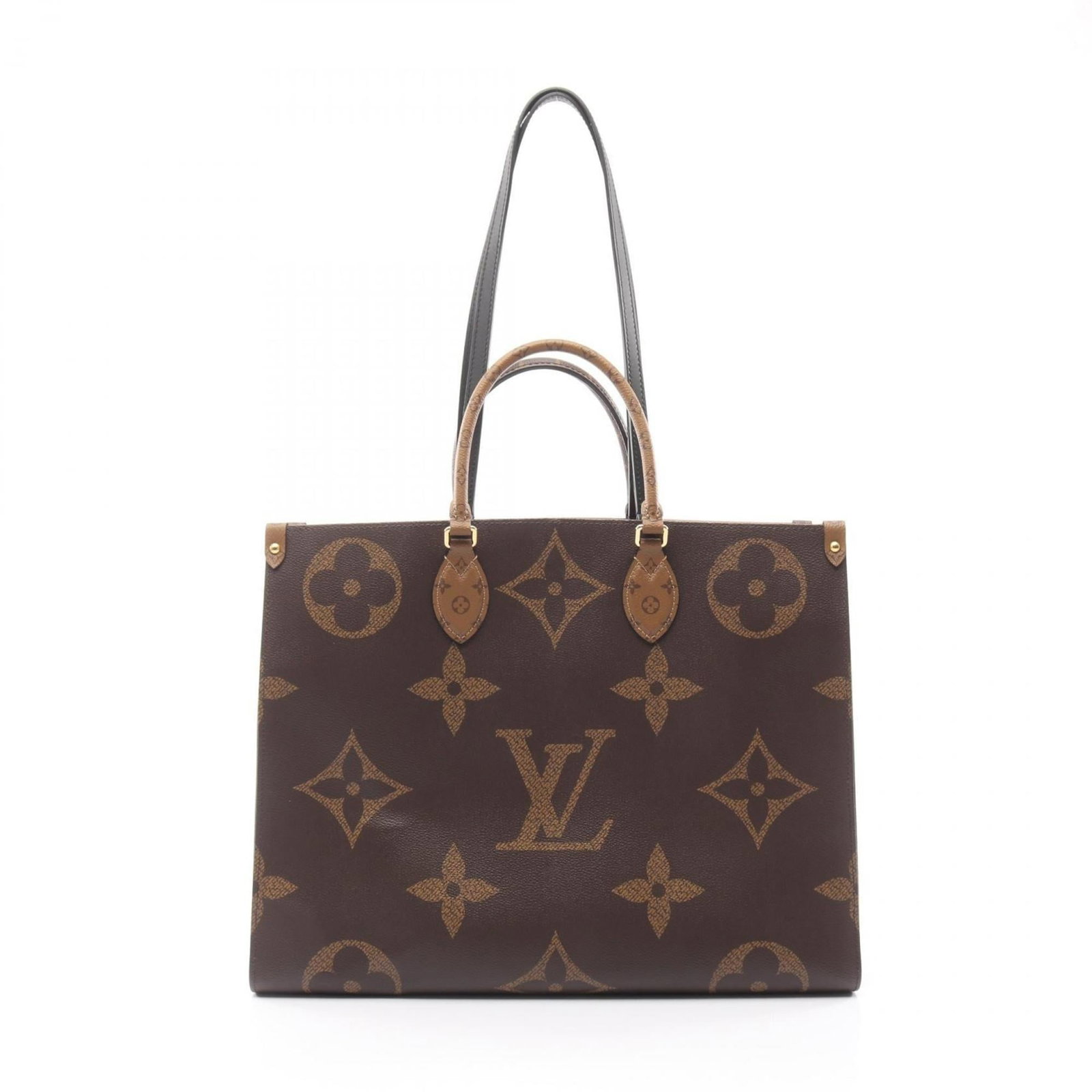 Coated Canvas Leather Louis Vuitton Shoulder Bag: Coated Canvas Leather Louis Vuitton Shoulder Bag Coated canvas and leather make up this Louis Vuitton shoulder bag, available in brown. The bag measures 32cm x 41.5cm x 17cm. It features a simple