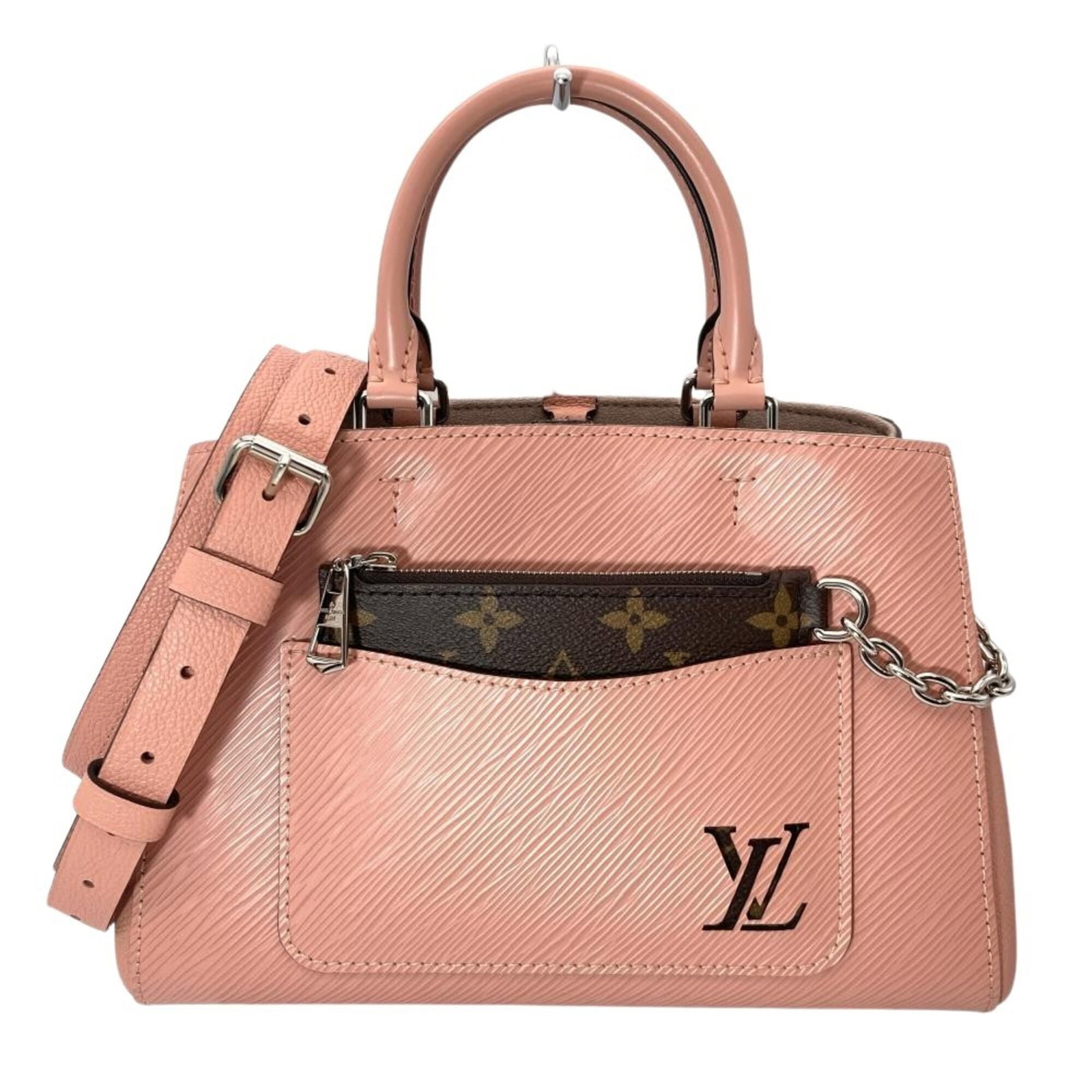 Leather Epi Bag Vuitton Louis: Leather Epi Bag Vuitton Louis Pink Epi leather Louis Vuitton shoulder bag with silver hardware, measuring 17cm x 25cm x 11cm and featuring a 110cm strap length and 9.00cm handle drop. The bag bears a