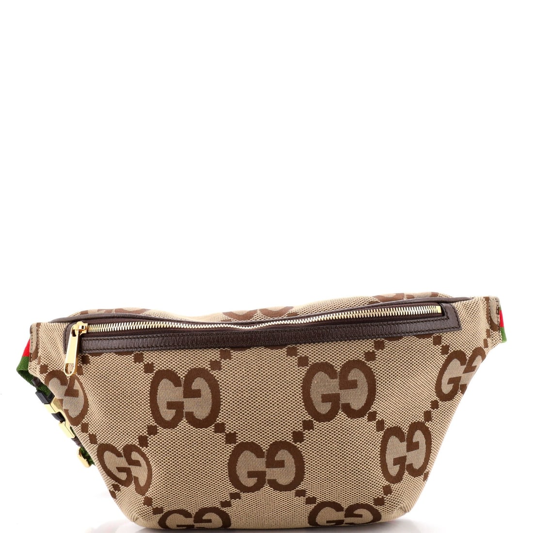 Gucci Belt Bag Jumbo GG Canvas with Leather Large: Gucci Belt Bag Jumbo GG Canvas with Leather Large Brown Gucci Belt Bag Jumbo GG Canvas with Leather Large, featuring a spacious interior and sturdy gold hardware, measures 6.5" tall, 13" wide, and