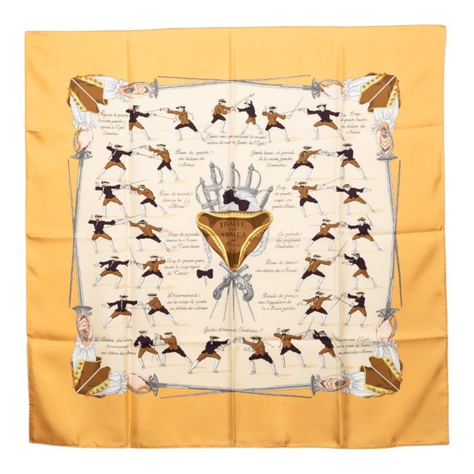 Silk Hermes Scarf: Silk Hermes Scarf Silk from the renowned French fashion house, this beige Herm?s scarf is a timeless accessory for women, measuring 87cm x 88cm in size. Made from high-quality silk, its classic design