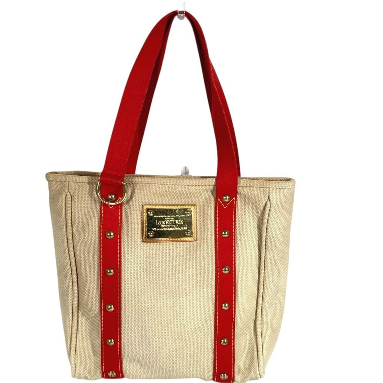 Shoulder Bag Tote Bag Louis Vuitton Canvas: Shoulder Bag Tote Bag Louis Vuitton Canvas Canvas tote bag from Louis Vuitton, featuring a classic design with a beige and red color combination. Made from high-quality canvas, this shoulder bag
