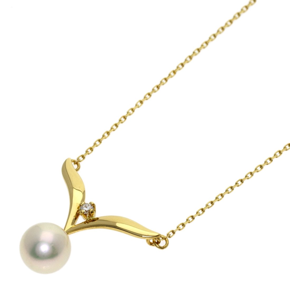 Diamond Necklace Mikimoto Pearl 1P Yellow Gold: Diamond Necklace Mikimoto Pearl 1P Yellow Gold K18 Yellow Gold Mikimoto Pearl 1P Necklace boasts a stunning 1 Pearl stone set in a beautiful 18K Yellow Gold setting, creating a timeless and elegant