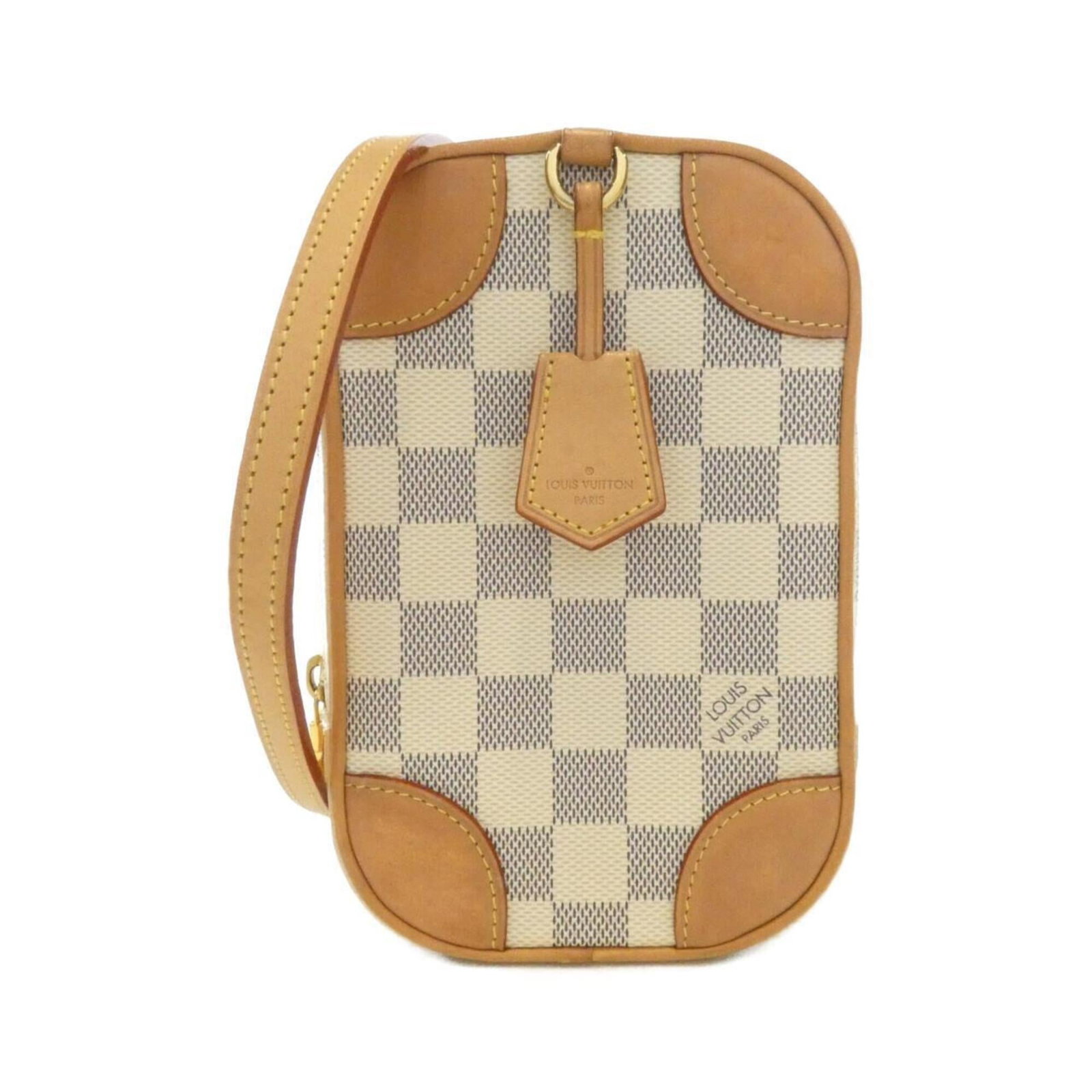 Canvas Coated Louis Vuitton Bag Shoulder: Canvas Coated Louis Vuitton Bag Shoulder Coated canvas and gold hardware make this Louis Vuitton shoulder bag a stylish and sophisticated accessory. With its compact size and 17cm x 11cm x 6cm