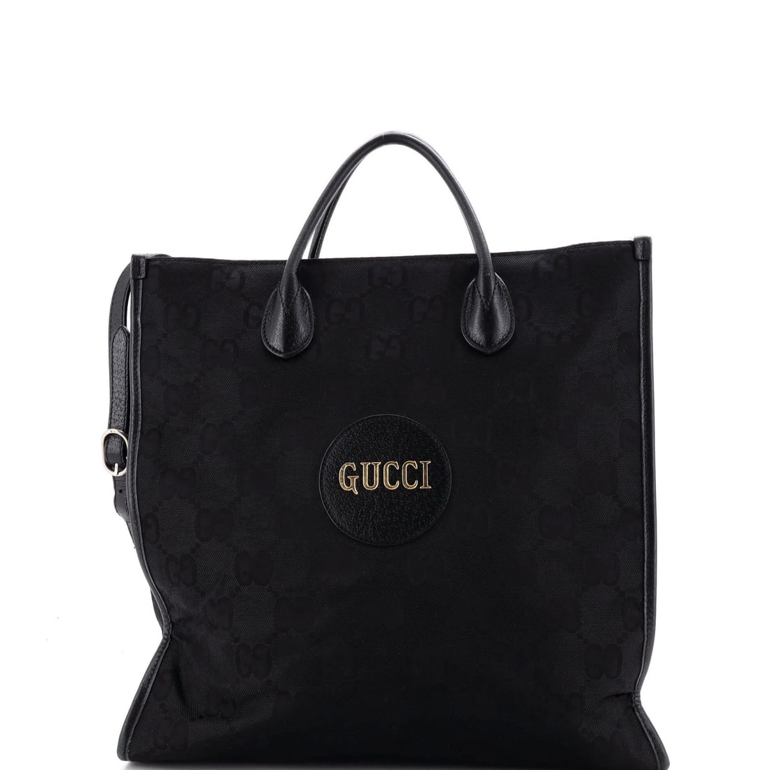 Off The Grid Tote Econyl Long Gucci: Off The Grid Tote Econyl Long Gucci This Gucci Off The Grid Tote features a unique blend of leather and nylon materials, with a striking black exterior and interior. The tote's long design and sturdy