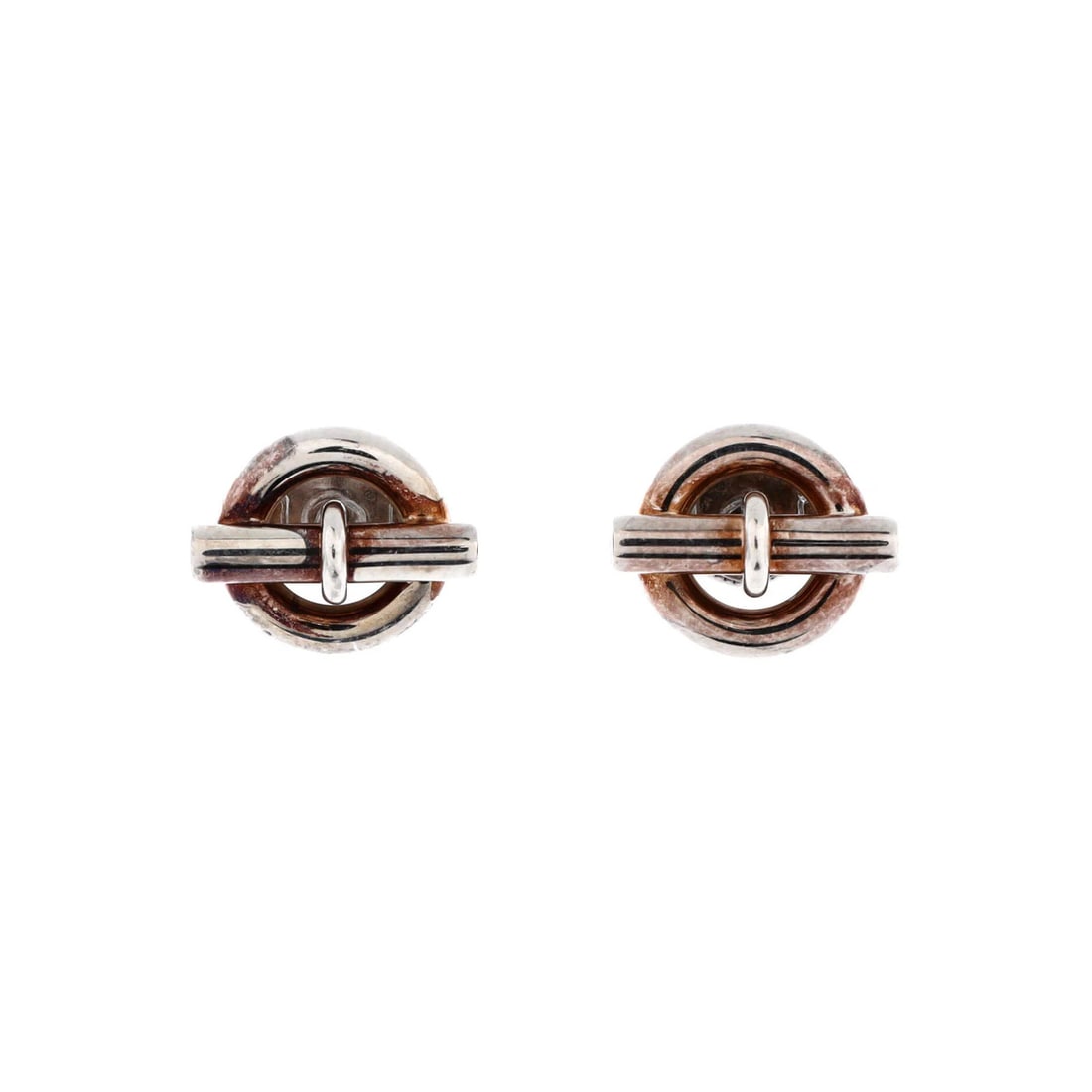 Sterling Silver Hermes Mini Chaine D'Ancre Stud Earrings Medium: Sterling Silver Hermes Mini Chaine D'Ancre Stud Earrings Medium Sterling Silver Hermes Mini Chaine D'Ancre Stud Earrings Medium - A delicate and elegant accessory, these stud earrings feature a
