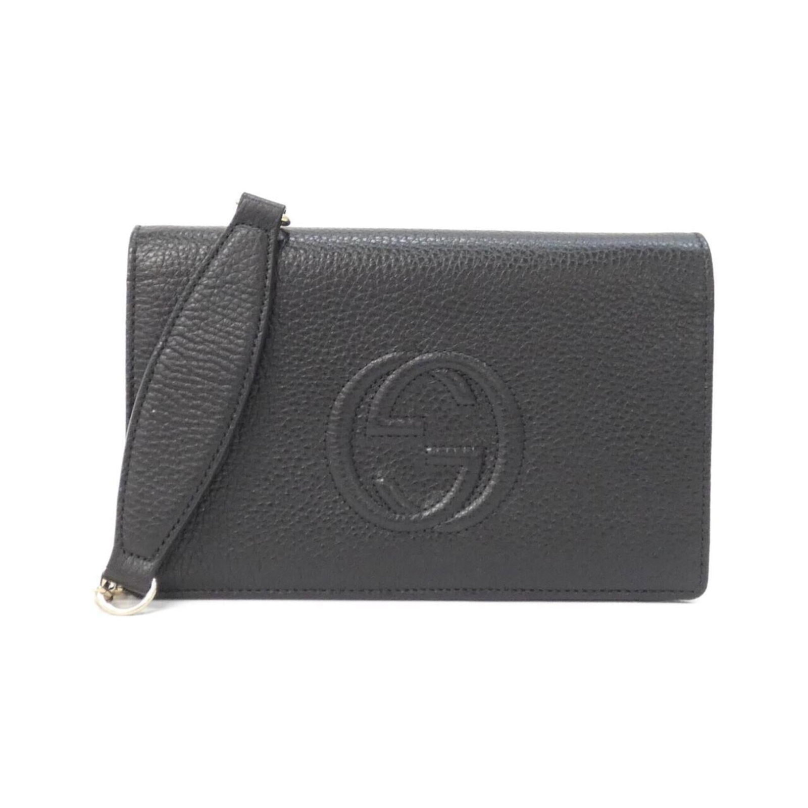 Chain Leather Shoulder Wallet Gucci: Chain Leather Shoulder Wallet Gucci Chain Leather Shoulder Wallet Gucci is a sleek and modern design. Made from high-quality black leather, this shoulder wallet features a chain strap for easy carryin