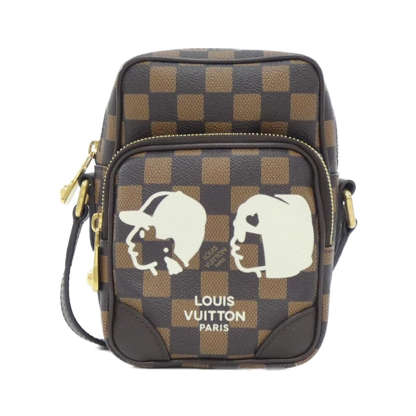 Canvas Coated Louis Vuitton Bag Shoulder: Canvas Coated Louis Vuitton Bag Shoulder Canvas Coated Louis Vuitton Bag Shoulder - A stylish and compact shoulder bag made from coated canvas, featuring gold hardware and a classic Ebene color.