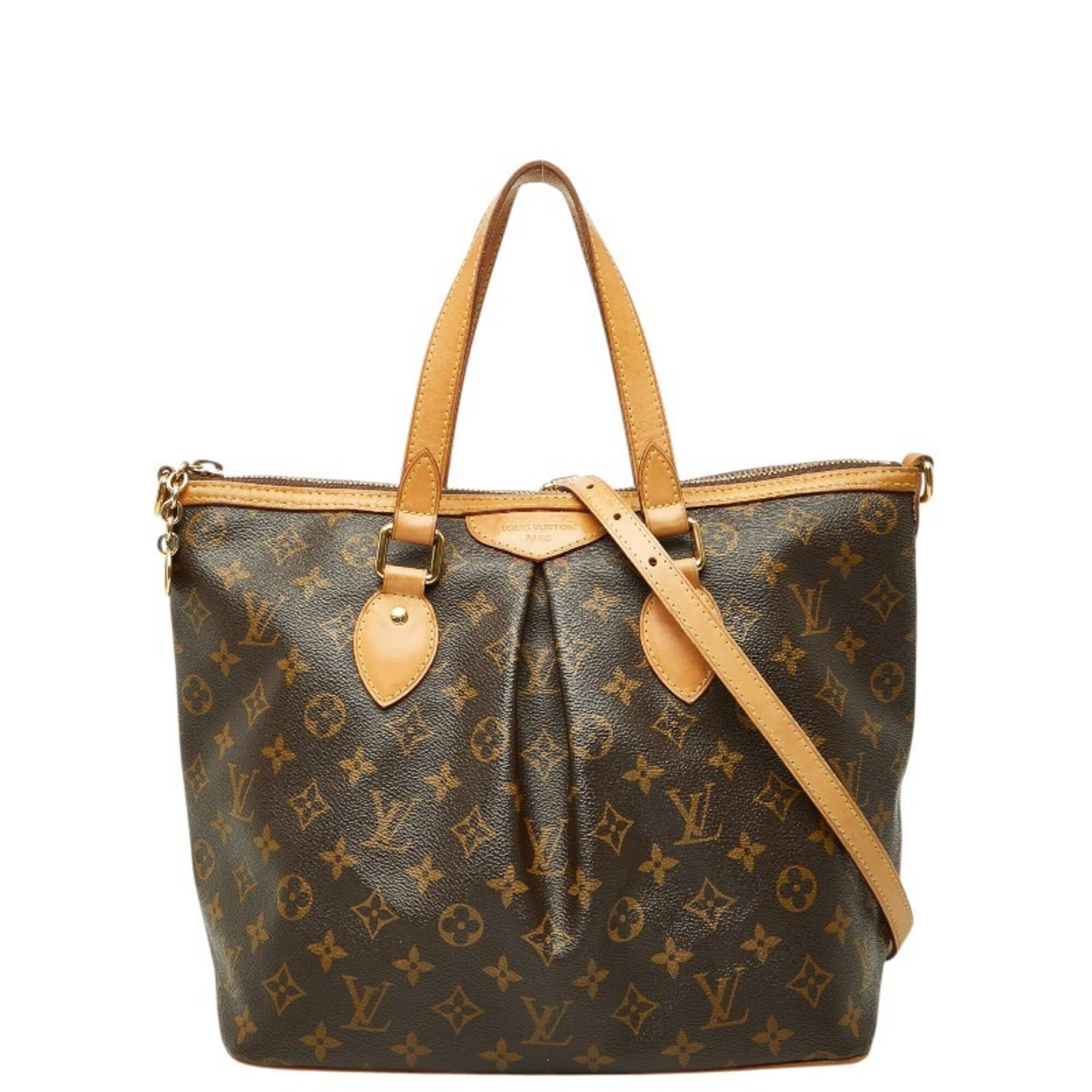 Handbag Leather Pvc Louis Vuitton Shoulder: Handbag Leather Pvc Louis Vuitton Shoulder This Louis Vuitton shoulder bag features a unique combination of PVC and leather materials, with a distinctive brown color and classic design. Measuring