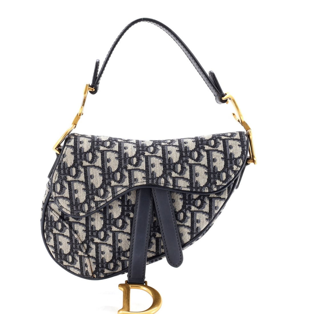 Canvas Oblique Christian Dior Saddle Mini: Canvas Oblique Christian Dior Saddle Mini Canvas Oblique Christian Dior Saddle Mini - A stylish and compact shoulder bag with a signature blue canvas exterior, featuring a classic oblique design and