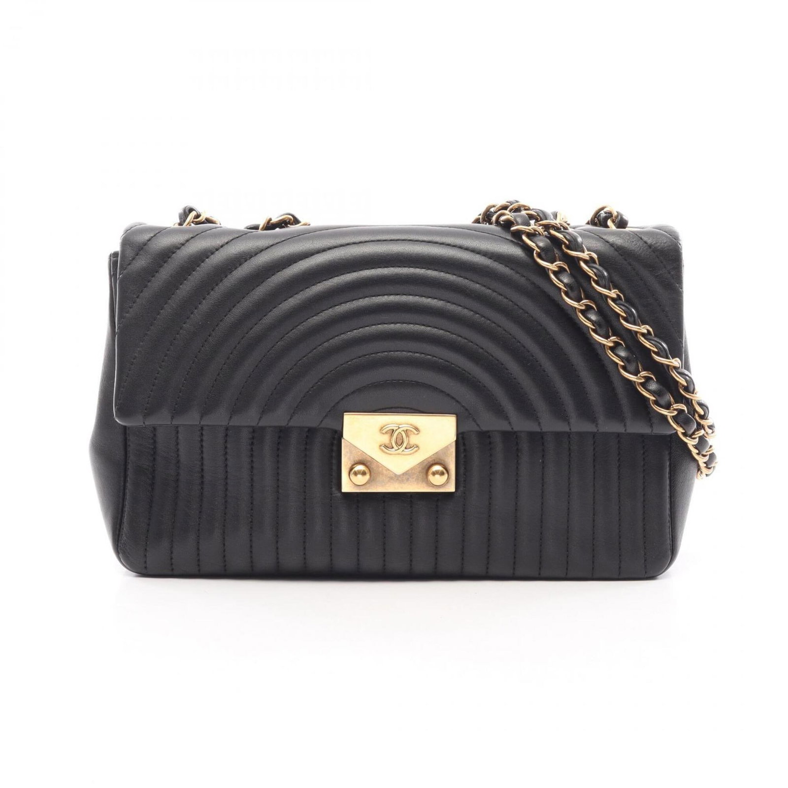 Shoulder Bag Leather Handbag Chanel: Shoulder Bag Leather Handbag Chanel Black leather lambskin shoulder bag from Chanel, measuring 15.5cm x 25cm x 7cm. Made from high-quality leather, this stylish handbag features a classic design that