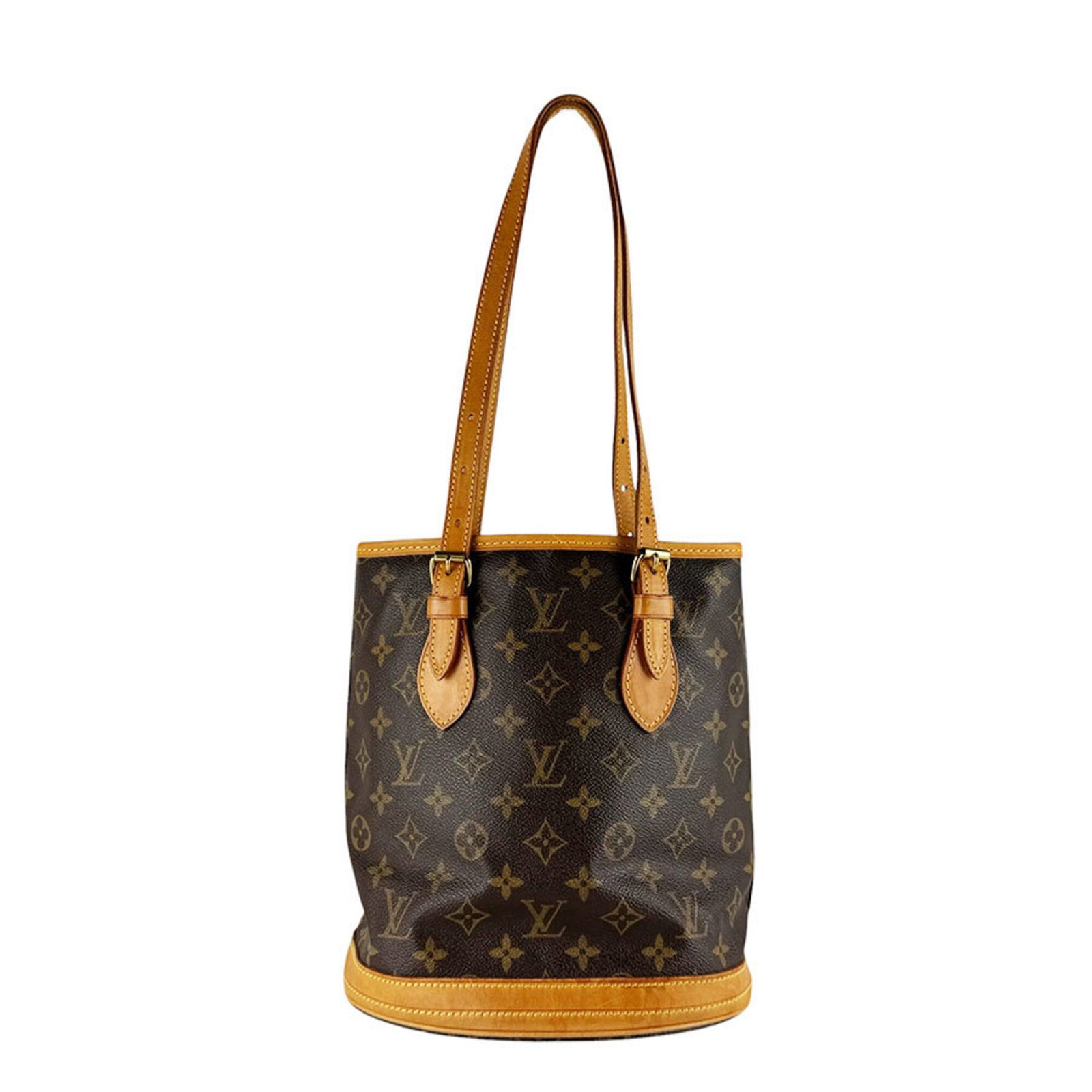 Louis Vuitton Monogram Handbag: Louis Vuitton Monogram Handbag Monogram pattern in brown, a classic design element of Louis Vuitton, adorns this stylish handbag. Made from high-quality materials, the bag measures 25cm x 24cm x