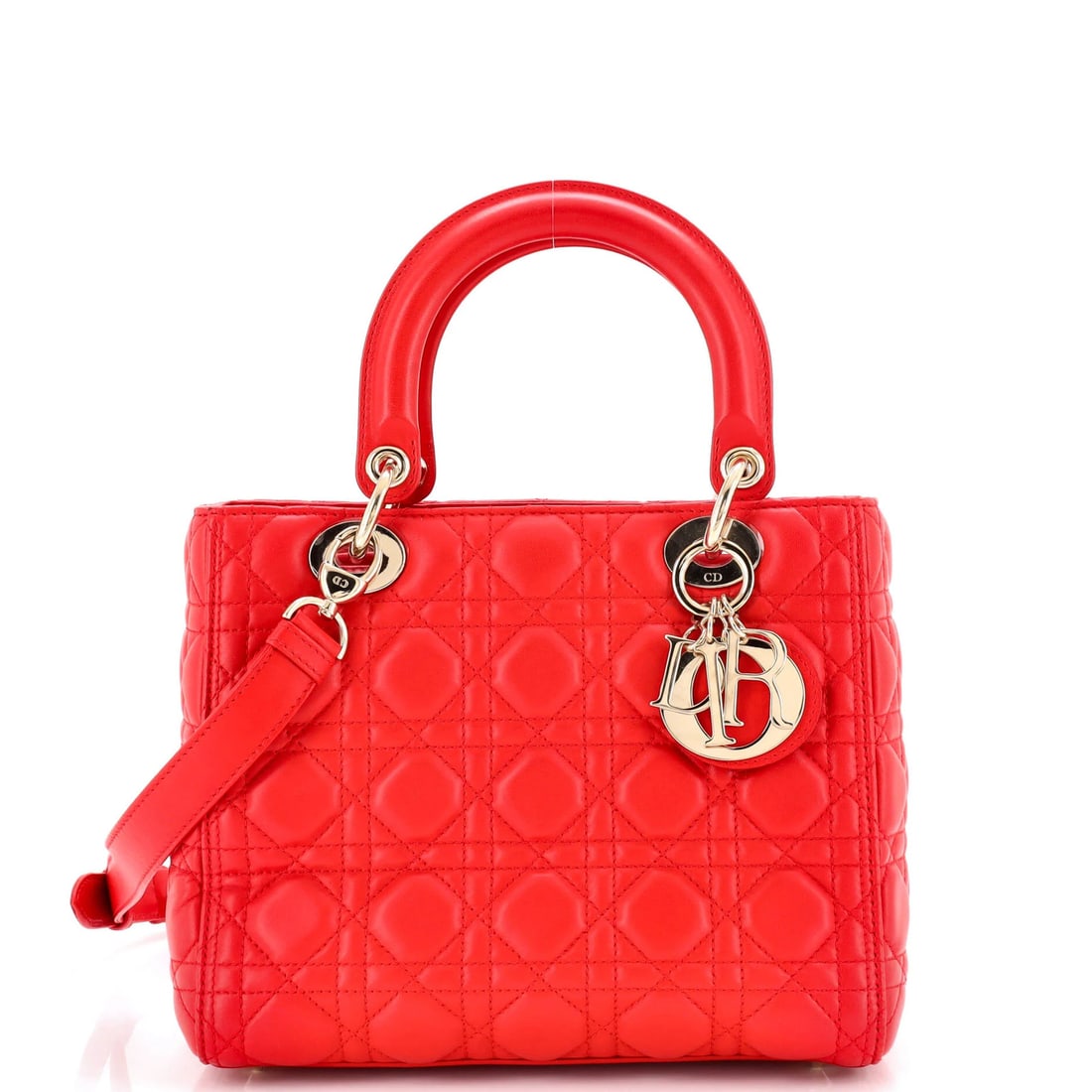 Lady Dior Bag Medium Quilt Lambskin Cannage Christian Dior (1 of 6)
