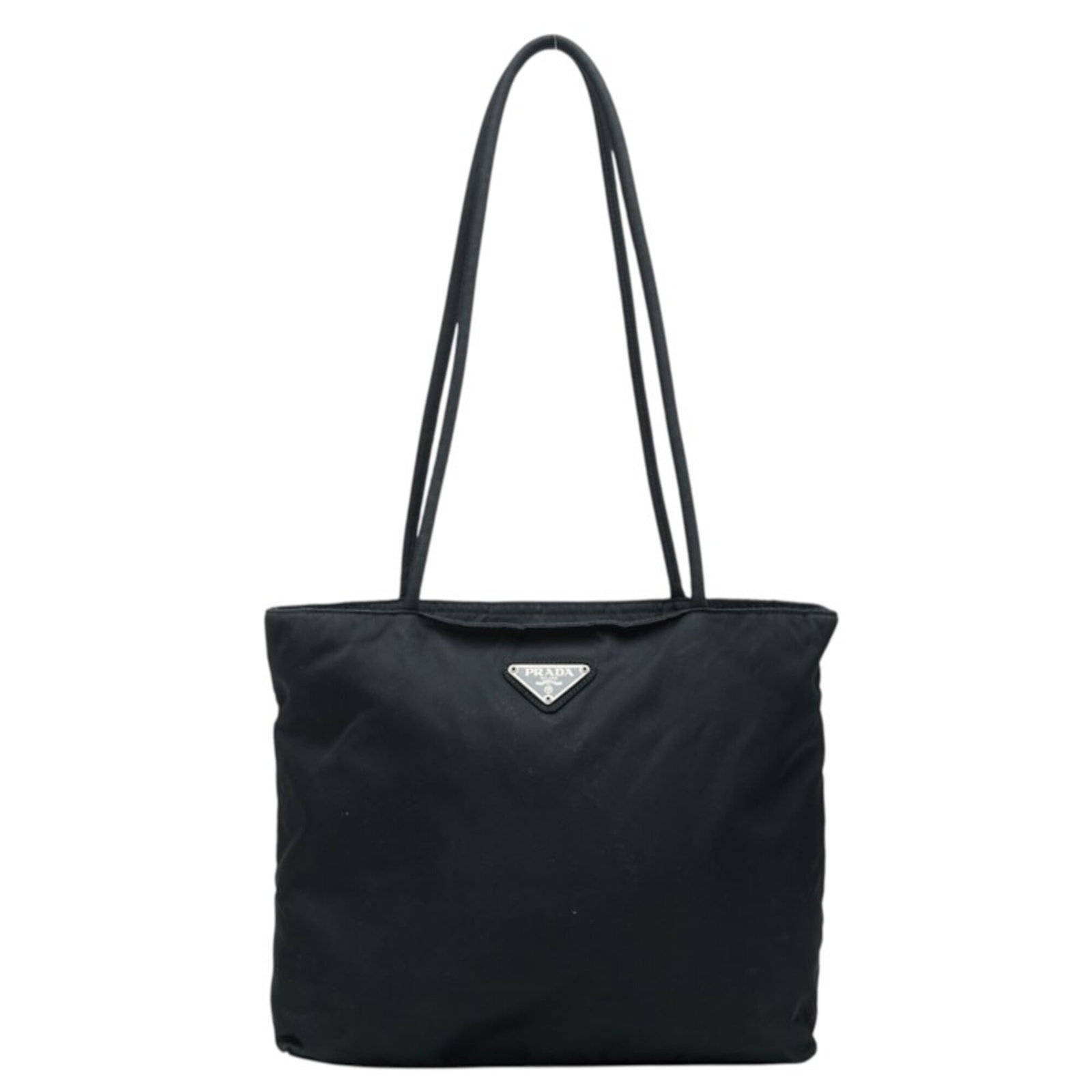 Shoulder Bag Nylon Tote Prada: Shoulder Bag Nylon Tote Prada Black Nylon Tote Bag from Prada, measuring 21cm x 26cm x 9.5cm, features a sleek and modern design. Made from high-quality nylon material, this shoulder bag boasts a