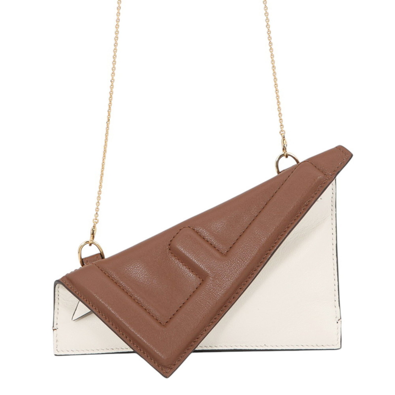 Handbag Pochette Leather Fendi: Handbag Pochette Leather Fendi Brown, Ivory Fendi Leather Pochette Handbag. Made from high-quality leather, this pochette features gold hardware and a classic design. With its compact size and