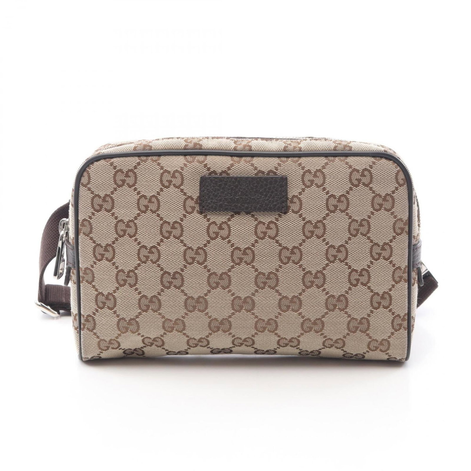 Canvas fanny pack handbag Gucci: Canvas fanny pack handbag Gucci Canvas fanny pack handbag from Gucci, featuring a beige and brown color combination, with a signature on the canvas. This stylish accessory measures 15cm x 22cm x