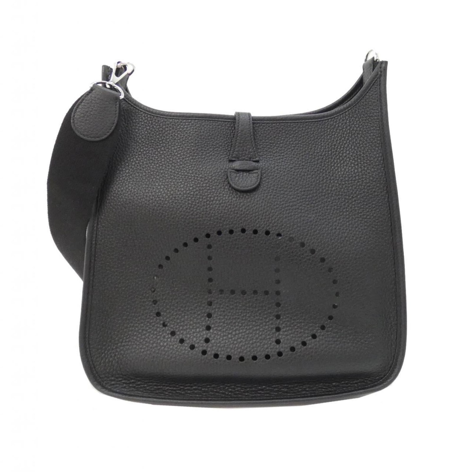 Hermes Shoulder Bag Taurillon Clemence Leather: Hermes Shoulder Bag Taurillon Clemence Leather Taurillon Clemence leather is renowned for its exceptional durability and luxurious feel. This black shoulder bag from Hermes features silver hardware,