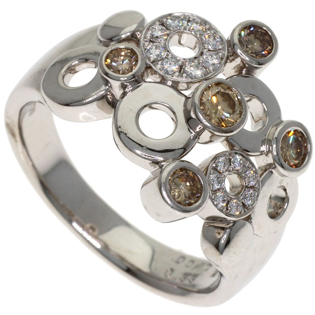 Diamond Ring White K18 Pola: Diamond Ring White K18 Pola K18 White Gold Diamond Ring with 0.1ct D Diamond. This elegant ring showcases a 0.1ct D diamond set in K18 white gold, a high-purity gold alloy. The ring's sleek design and