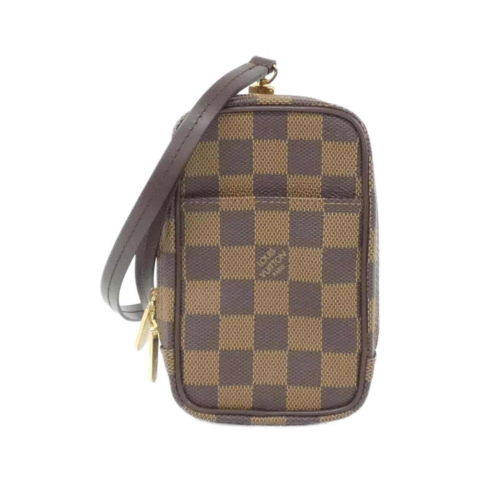 Canvas Coated Pouch Louis Vuitton: Canvas Coated Pouch Louis Vuitton Canvas Coated Pouch Louis Vuitton. This Louis Vuitton canvas coated pouch features Ebene color and measures 11cm x 8cm x 4cm. The pouch bears a signature, a notable d