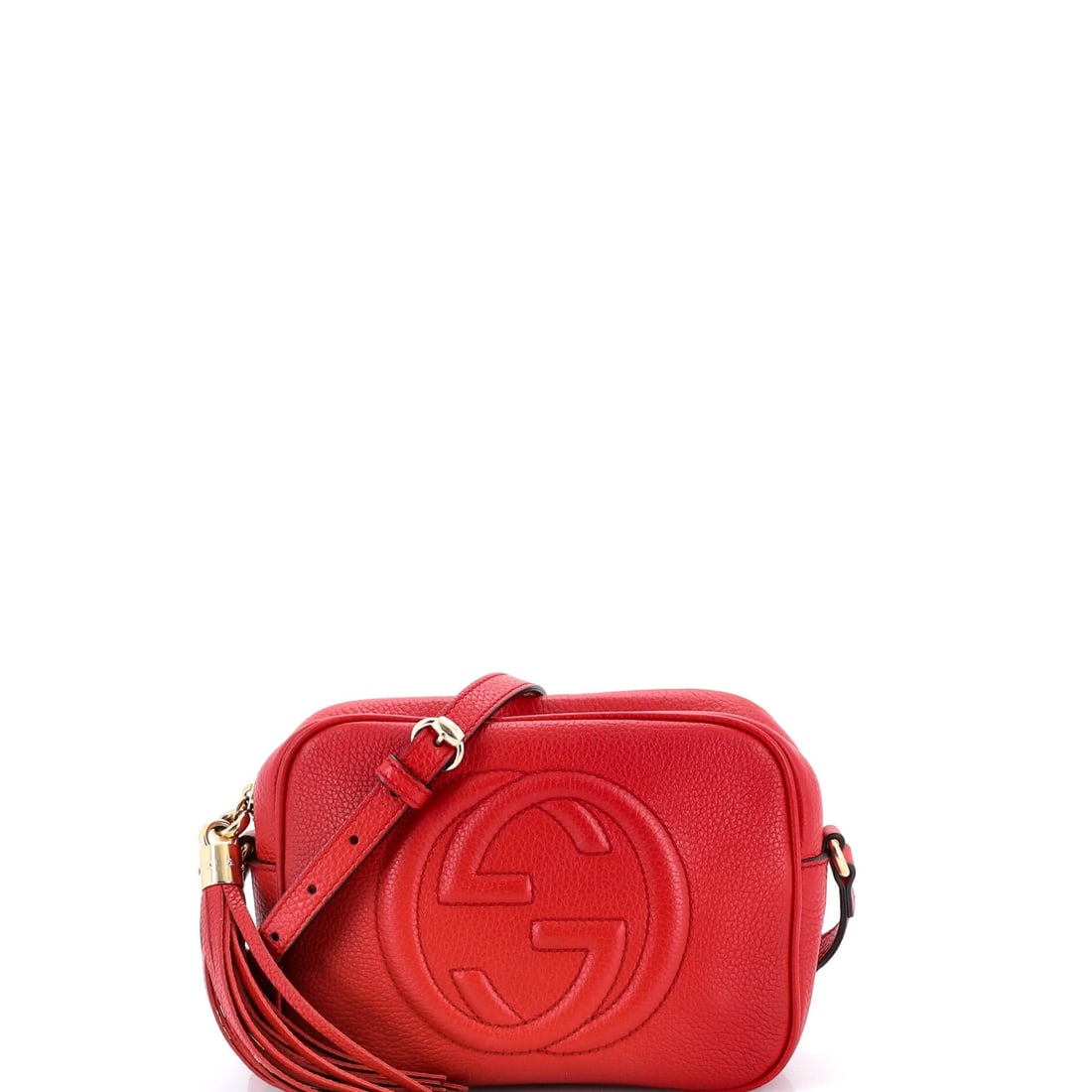 Small Leather Crossbody Disco Soho Gucci Bag: Small Leather Crossbody Disco Soho Gucci Bag Small Leather Crossbody Disco Soho Gucci Bag in Red. This Gucci Soho Disco Crossbody Bag features a vibrant red exterior made from high-quality leather, wi