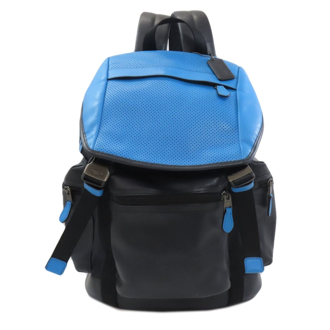 Logo Coach F72018 Backpack Daypack Leather: Logo Coach F72018 Backpack Daypack Leather Navy leather exterior and classic design make this COACH F72018 Backpack a timeless choice. The leather material adds a touch of sophistication, while the