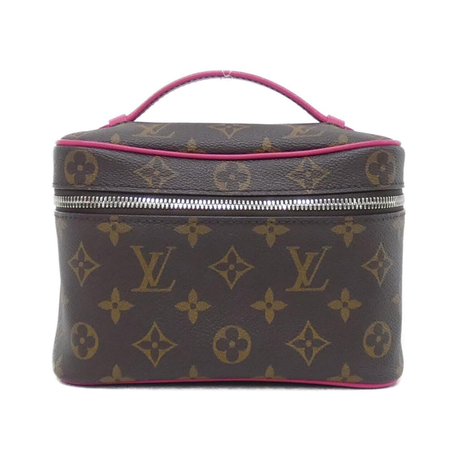 Louis Vuitton Handbag Coated Canvas: Louis Vuitton Handbag Coated Canvas Coated canvas construction provides a durable and stylish finish. This Louis Vuitton handbag features a signature brown and pink color combination, making it a