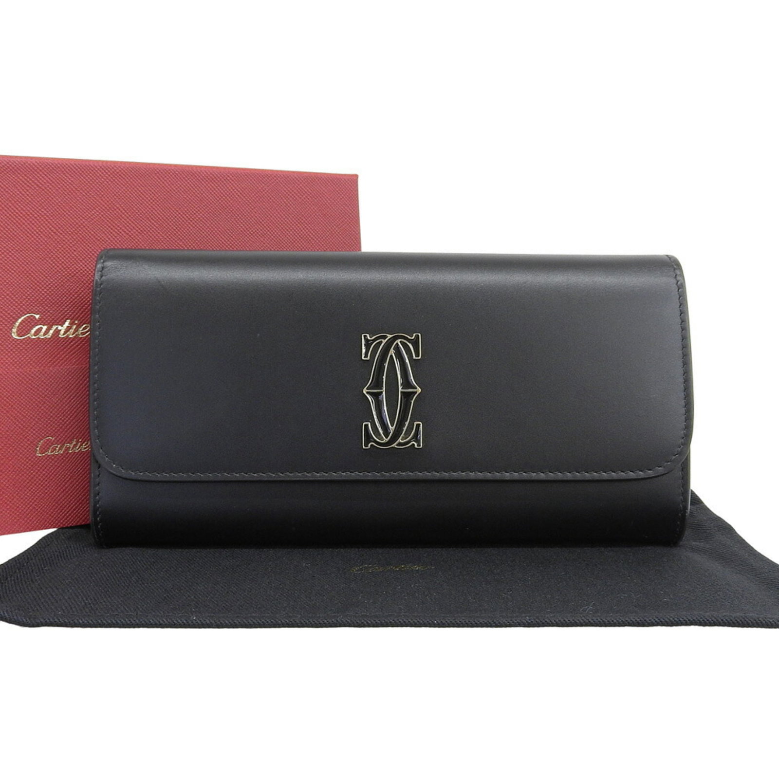 Cartier leather wallet bi fold: Cartier leather wallet bi fold Cartier leather wallet bi-fold, featuring high-quality calfskin leather and a classic bi-fold design, measures 9.5cm x 19cm x 3cm. The sleek black color and durable