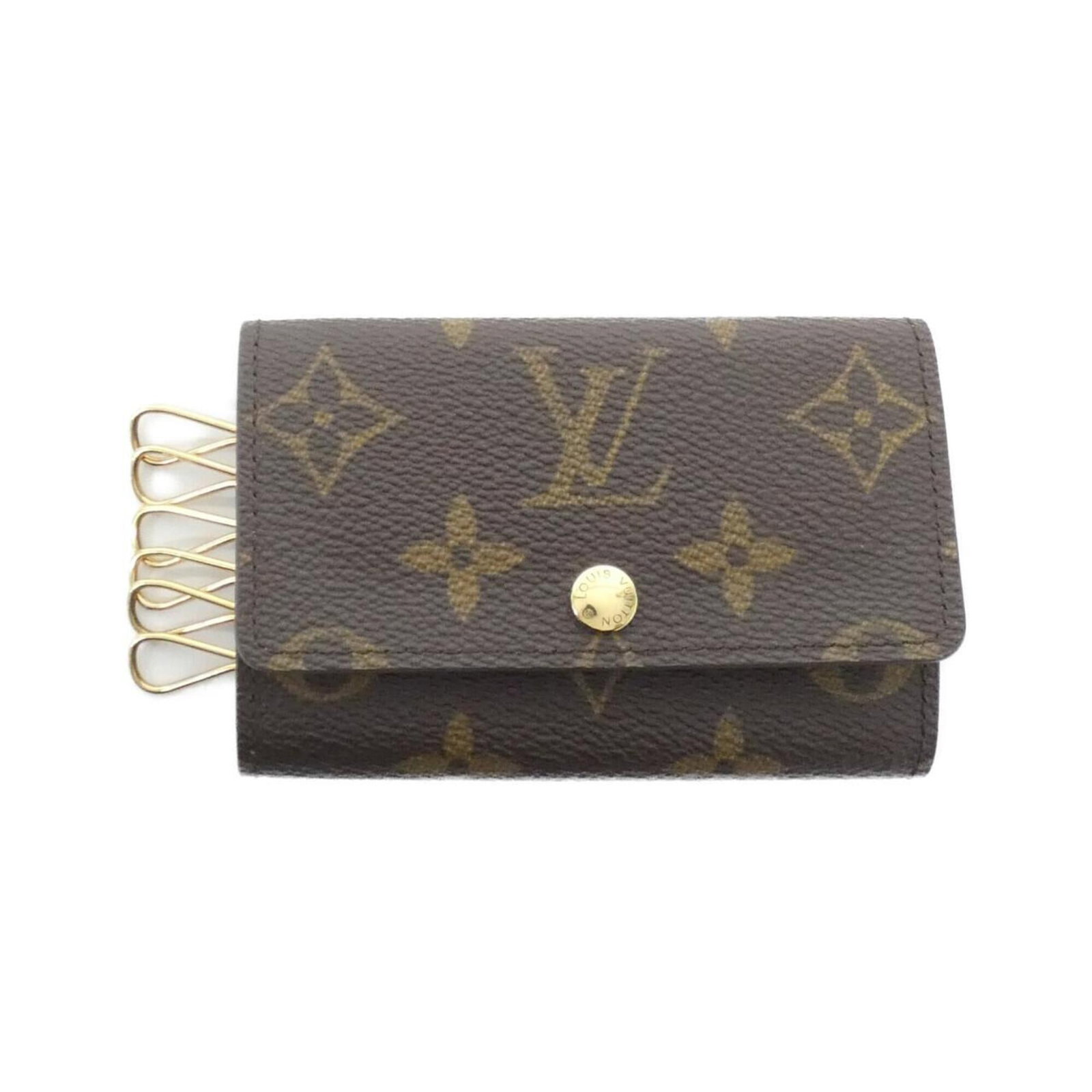 Coated Canvas Keycase Louis Vuitton: Coated Canvas Keycase Louis Vuitton Coated canvas keycase from Louis Vuitton, featuring a classic design with a signature. Made from durable coated canvas, this compact keycase measures 7cm x 11cm x 1
