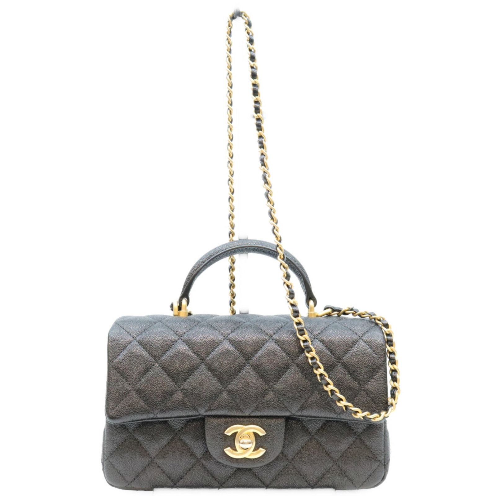 Calfskin Grained Chanel Bag Shoulder: Calfskin Grained Chanel Bag Shoulder Calfskin Grained Chanel Bag Shoulder is made from high-quality Grained Calfskin material. The bag features a classic shoulder design with gold hardware and a sleek