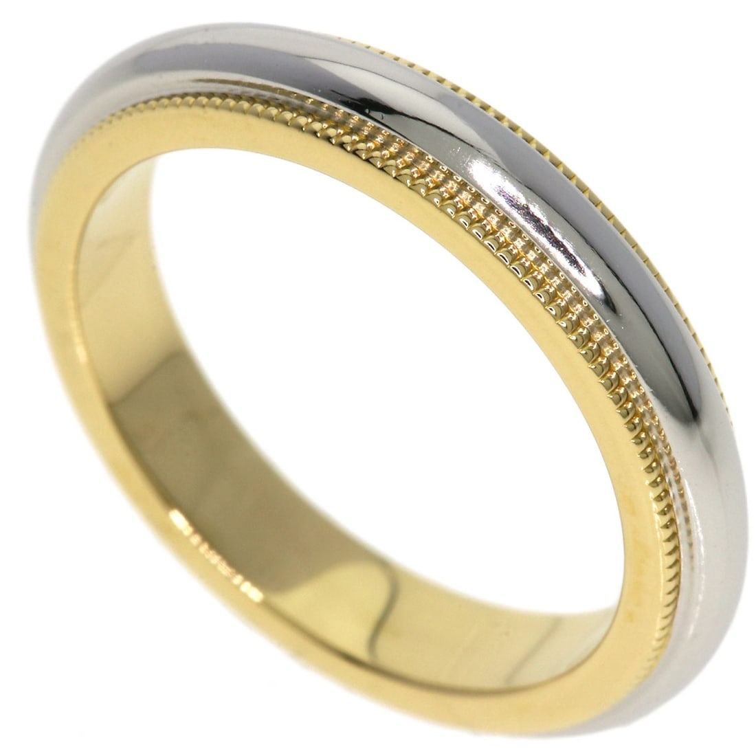 Tiffany Co Milgrain Ring K18 Yellow Gold: Tiffany Co Milgrain Ring K18 Yellow Gold K18 Yellow Gold Milgrain Ring, a masterful blend of intricate design and luxurious metalwork, showcases the signature style of Tiffany & Co. The ring's milgrai