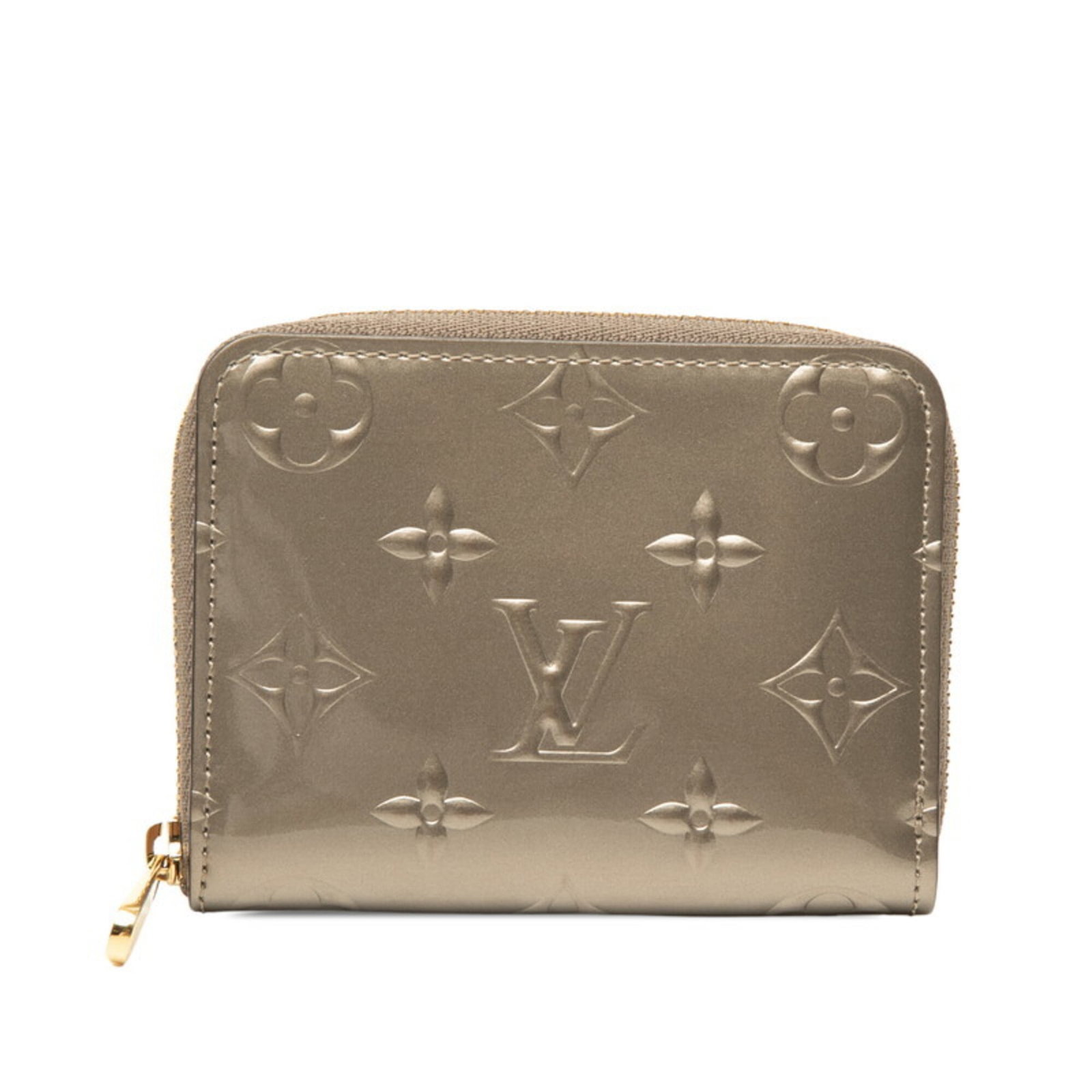 Louis Vuitton Coin Purse/ Coin Case Patent Leather: Louis Vuitton Coin Purse/ Coin Case Patent Leather Patent leather coin purse from Louis Vuitton's Monogram Vernis line, featuring a classic design with a zipper closure. Measuring 8.5cm x 11cm x