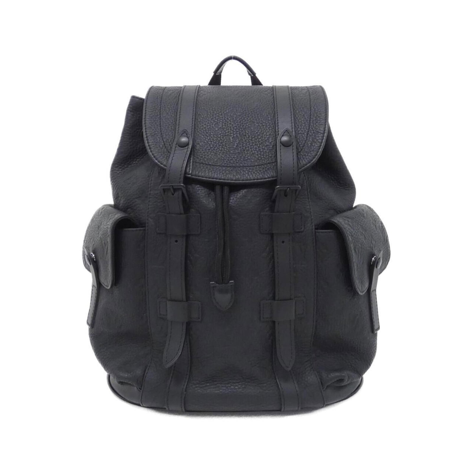 Backpack Leather Louis Vuitton: Backpack Leather Louis Vuitton Black Calf Leather Louis Vuitton Backpack with classic design and timeless style. Made from high-quality leather, this backpack features a sleek and sophisticated look