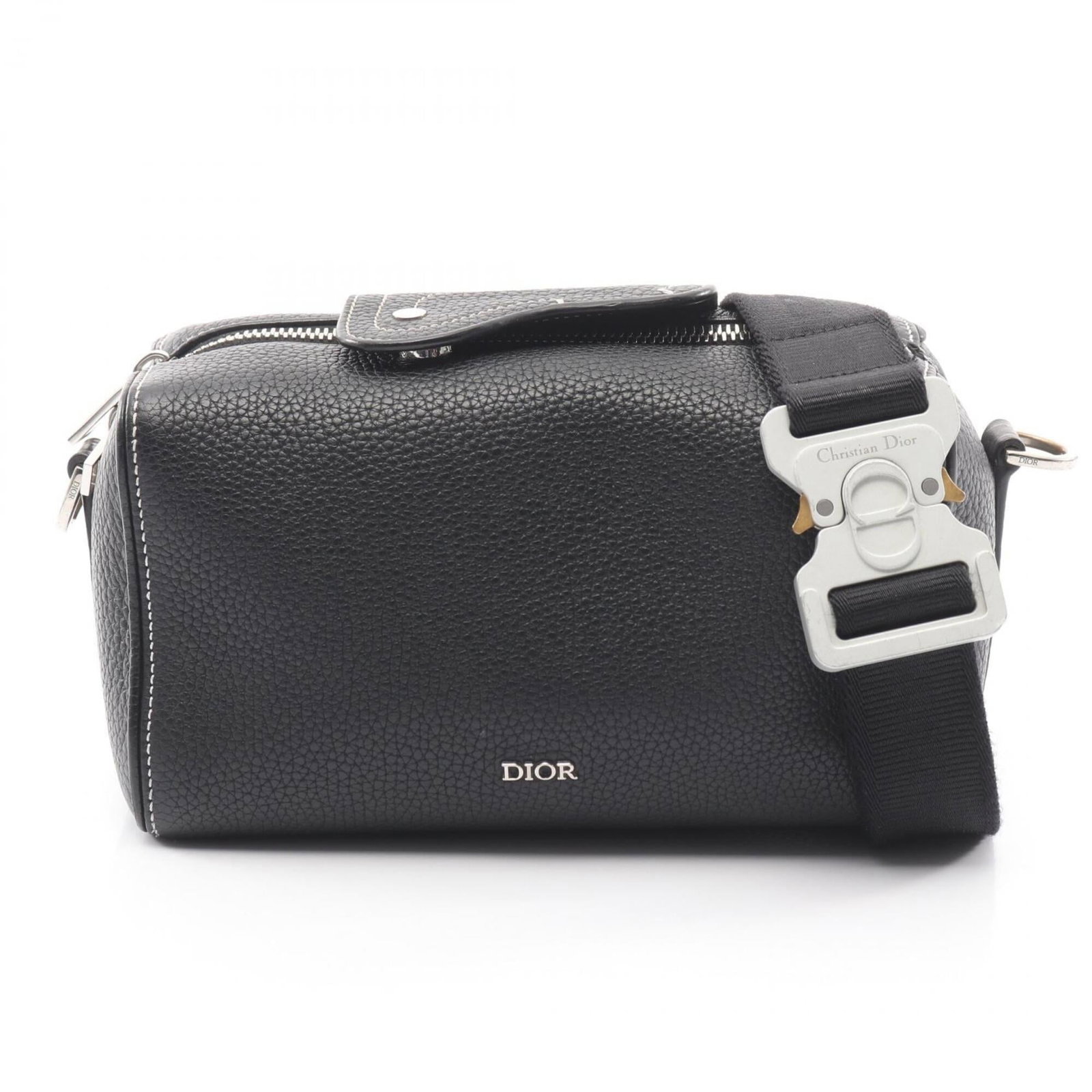 Handbag Christian Dior Leather Shoulder: Handbag Christian Dior Leather Shoulder This black leather shoulder bag from Christian Dior measures 14cm x 22cm x 10cm and features a sleek design. Made from high-quality leather, it boasts a