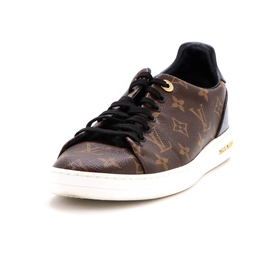 Women's FrontRow Monogram Canvas with Louis Vuitton Patent Sneakers: Women's FrontRow Monogram Canvas with Louis Vuitton Patent Sneakers Canvas-coated exterior with patent leather details, the Louis Vuitton FrontRow sneakers boast a classic, monogrammed design.