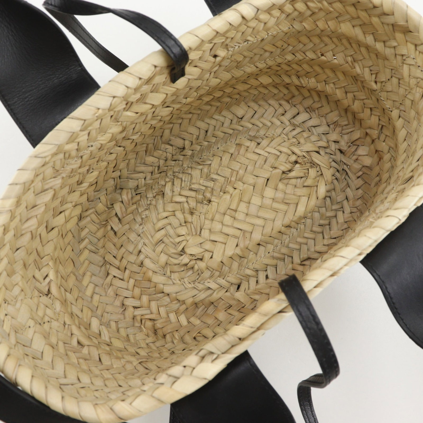 Raffia leather handbag basket - 6