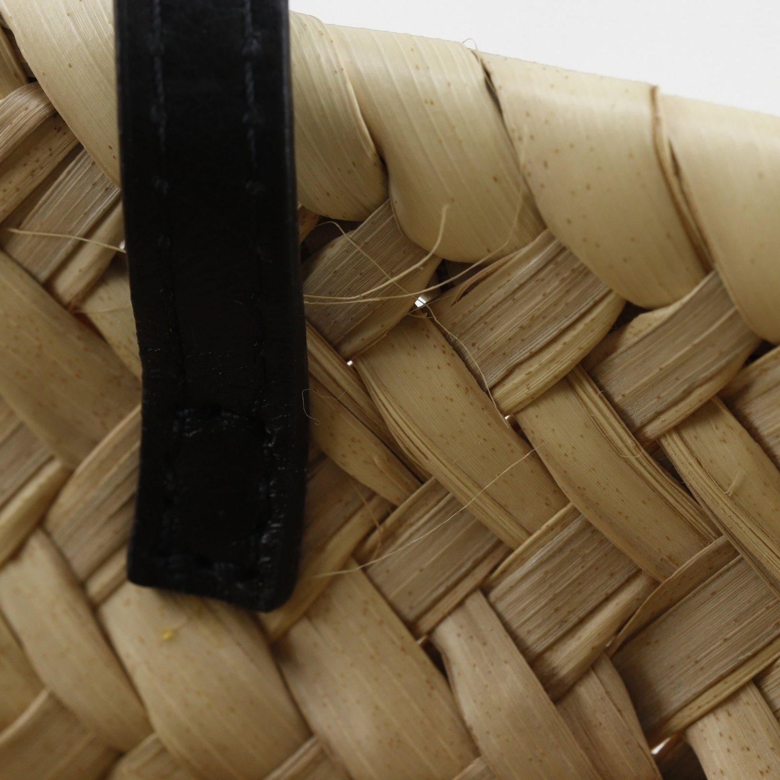 Raffia leather handbag basket - 7
