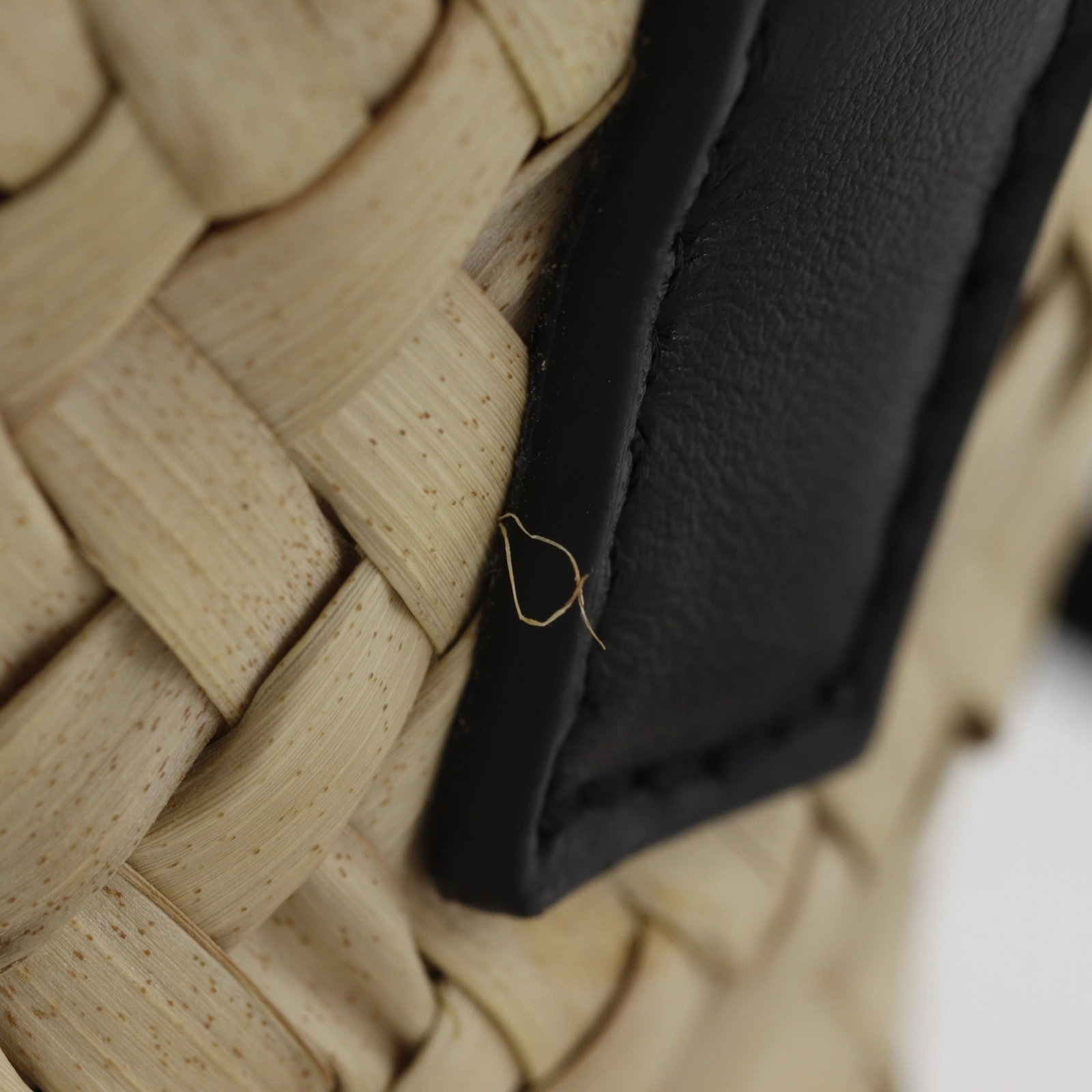 Raffia leather handbag basket - 8