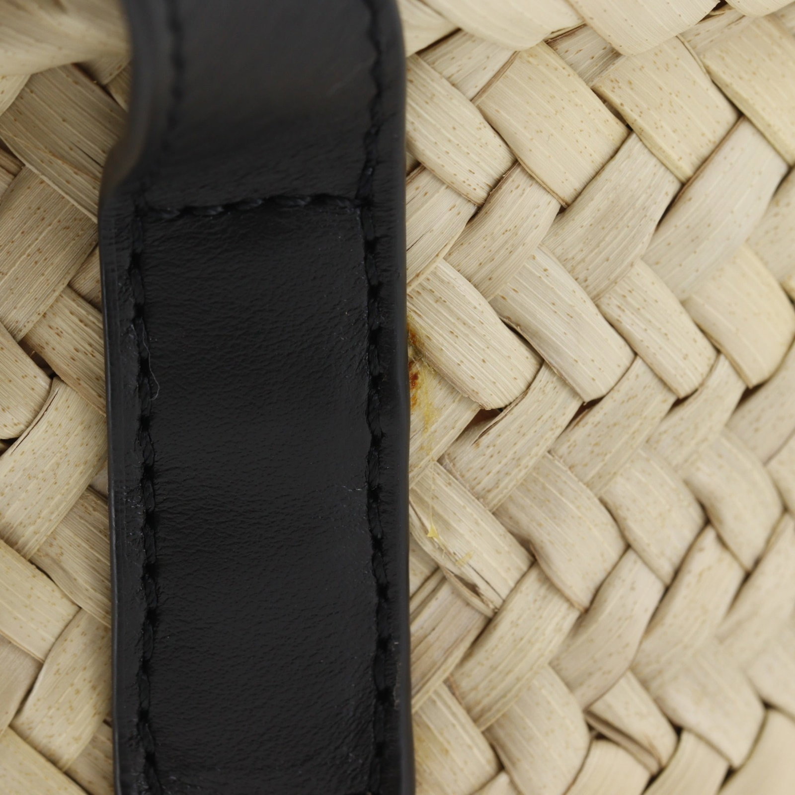 Raffia leather handbag basket - 9