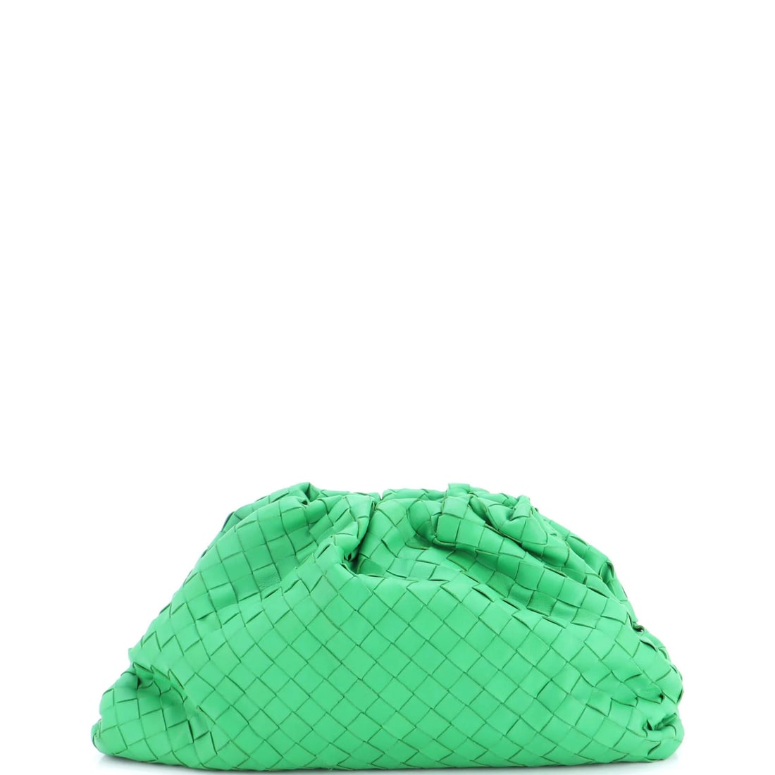Pouch Intrecciato Nappa Teen Bottega: Pouch Intrecciato Nappa Teen Bottega The Pouch Intrecciato Nappa Teen Bottega is a stunning green leather cross body bag with a rich history. Its exterior features a unique Intrecciato woven pattern, 
