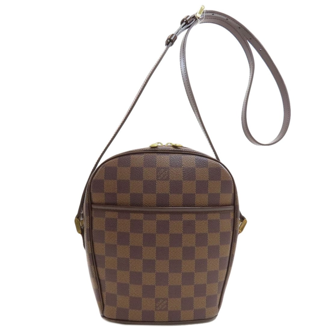 Damier Canvas Louis Vuitton N51294 Shoulder Bag Pm Ipanema: Damier Canvas Louis Vuitton N51294 Shoulder Bag Pm Ipanema Damier canvas exterior adds a touch of classic style to this brown shoulder bag, measuring 8.7 inches in height and 3.0 inches in depth. The 