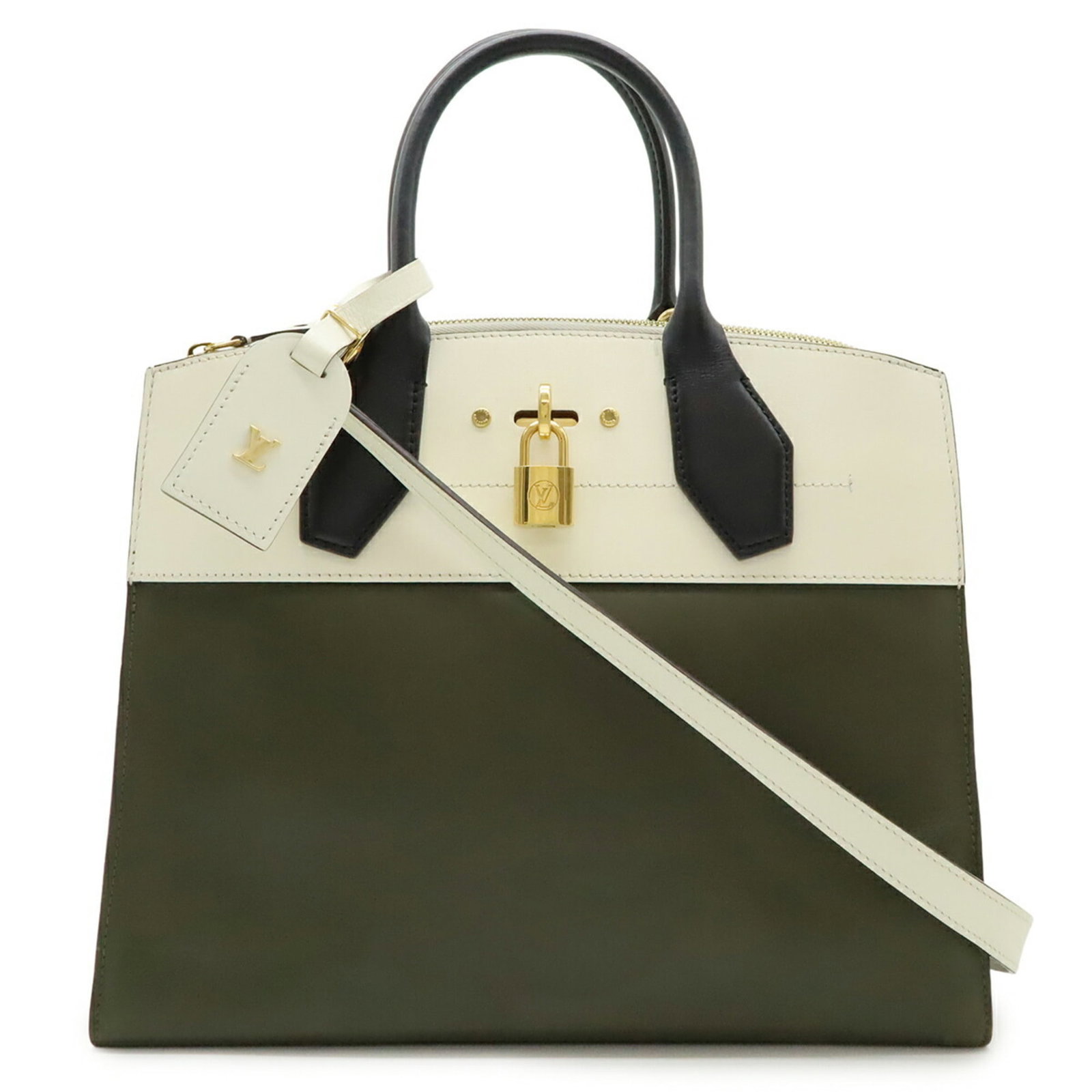 Shoulder Bag Handbag Leather Louis Vuitton: Shoulder Bag Handbag Leather Louis Vuitton Black, Ivory, or Khaki leather shoulder bag from Louis Vuitton, measuring 25cm x 31cm x 13.5cm. Features a 73cm strap length. Made from high-quality leather.
