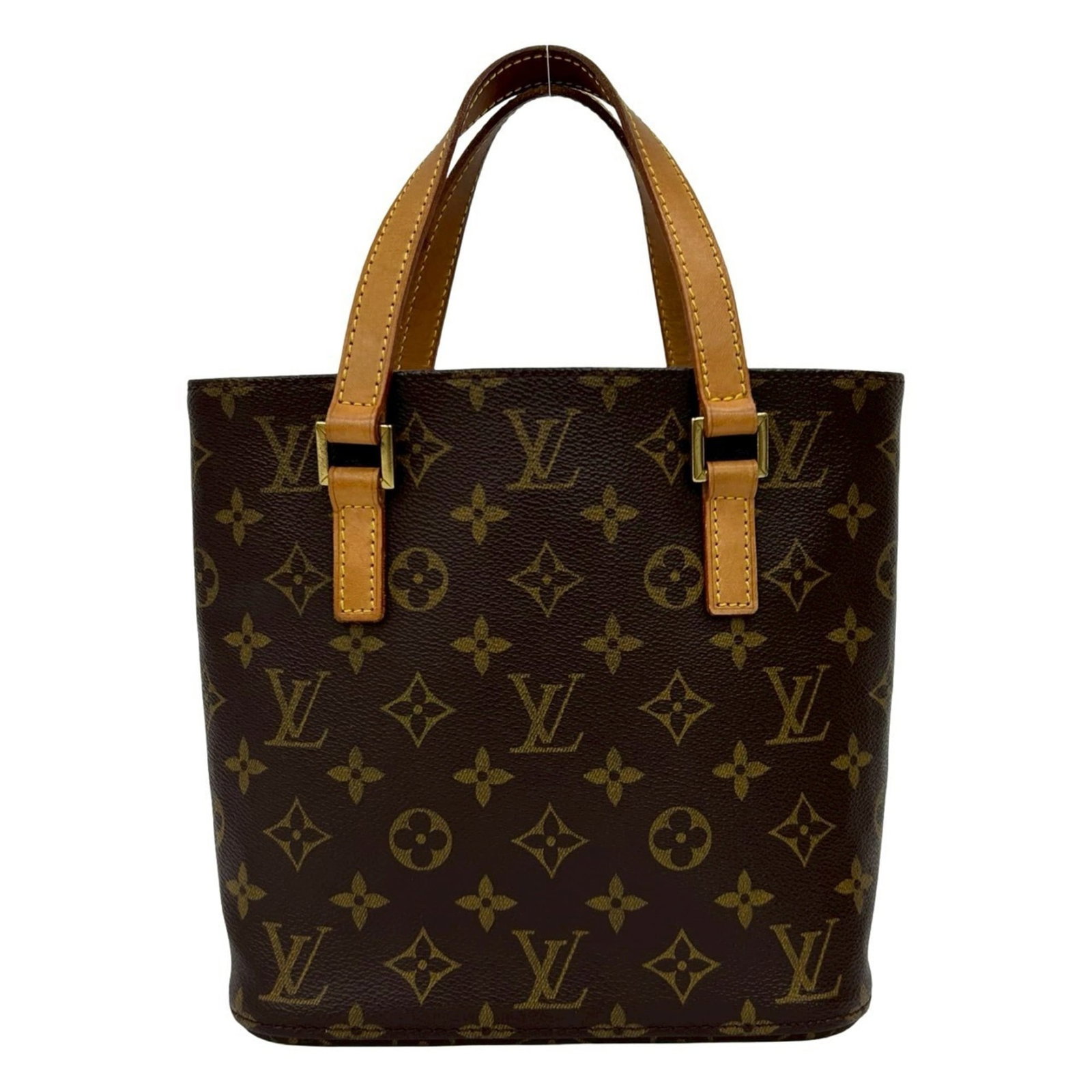 Louis Vuitton Handbag Tote Bag Leather Pvc: Louis Vuitton Handbag Tote Bag Leather Pvc Brown Louis Vuitton Handbag Tote Bag with Leather and PVC Material, 20.5cm x 20.5cm x 8.5cm in Size. Item Specifics: Brand: Louis Vuitton Type: Handbag, Tote
