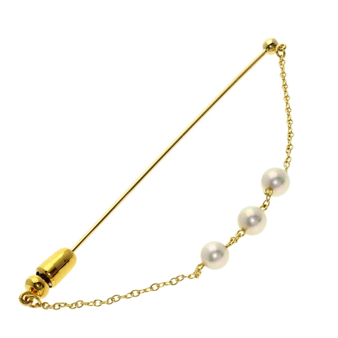 K18 Yellow Gold Pearl Brooch Mikimoto: K18 Yellow Gold Pearl Brooch Mikimoto K18 Yellow Gold Pearl Brooch Mikimoto is a beautifully crafted piece featuring a stunning gold setting. The brooch showcases a high-quality pearl, highlighting th