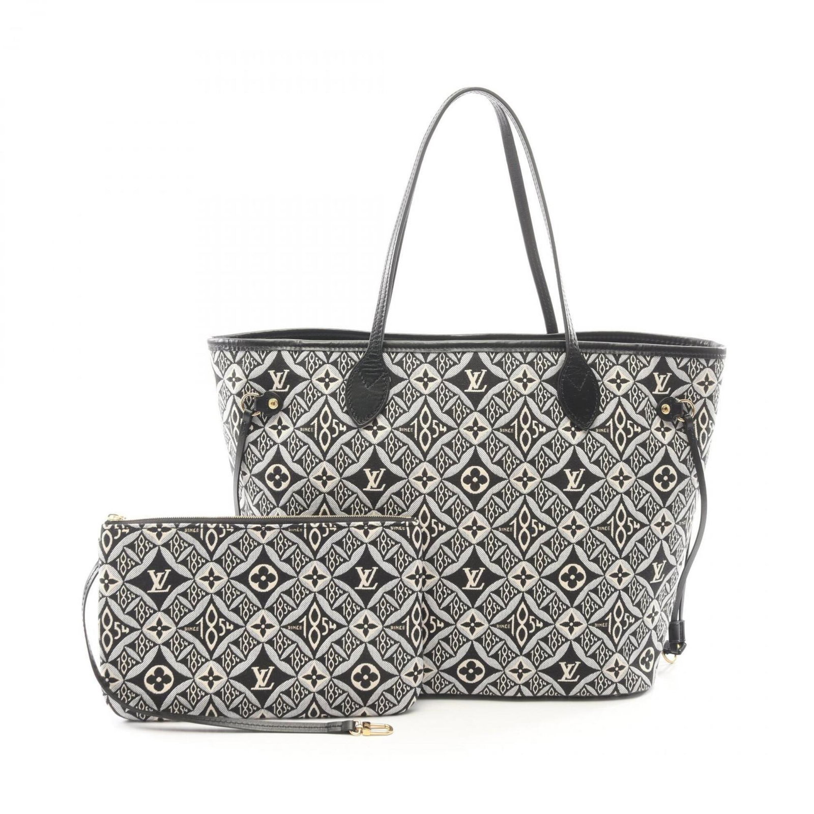 Canvas Leather Louis Vuitton Tote Handbag: Canvas Leather Louis Vuitton Tote Handbag Canvas Leather Louis Vuitton Tote Handbag is a classic design featuring a canvas and leather combination in black, gray, or ivory. Measuring 28cm x 31cm x 15c