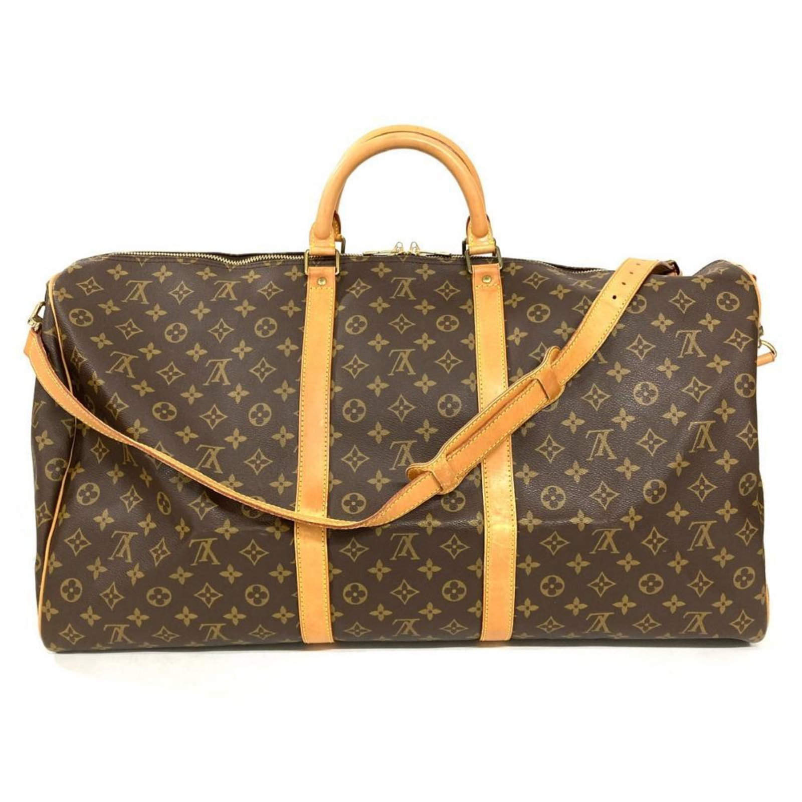 Louis Vuitton Boston Bag Monogram Leather: Louis Vuitton Boston Bag Monogram Leather Brown Monogram Leather Louis Vuitton Boston Bag with Gold Hardware and Zipper Closure. This classic bag features the iconic Monogram pattern and is made from 