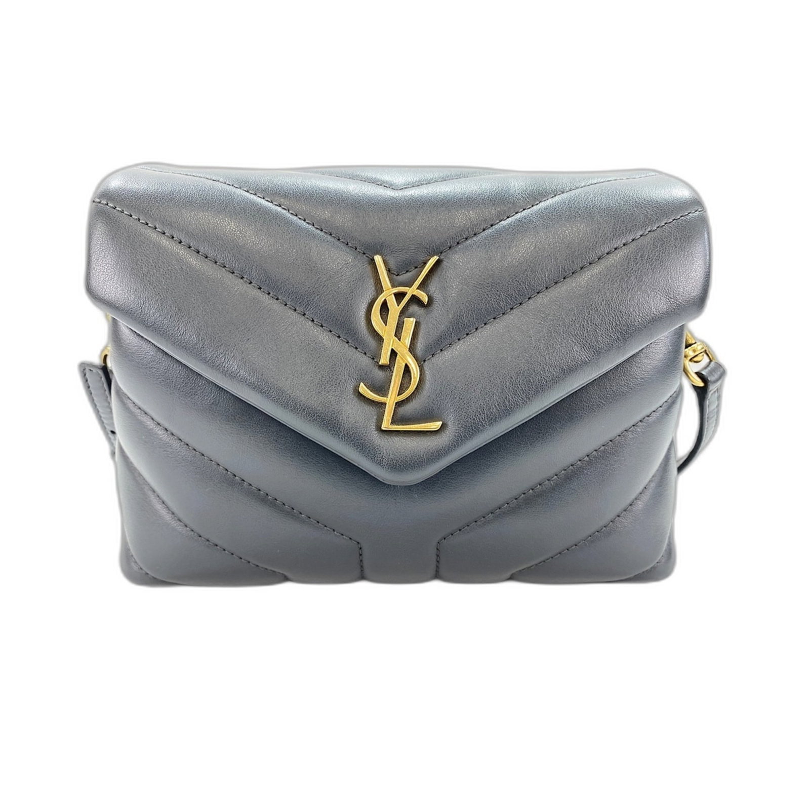 Saint Laurent Yves Shoulder Bag: Saint Laurent Yves Shoulder Bag Gray Saint Laurent Yves Shoulder Bag, 15cm x 19cm x 7cm, perfect for everyday carry. This stylish shoulder bag features a sleek design and a versatile size that suits v