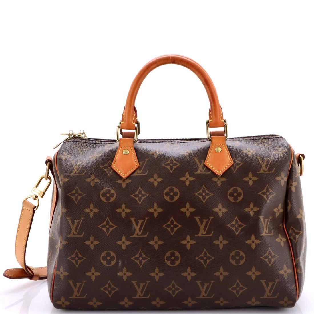 Speedy Bandouliere Canvas 30 Monogram Louis Vuitton: Speedy Bandouliere Canvas 30 Monogram Louis Vuitton Brown Speedy Bandouliere Bag with Monogram Canvas 30, featuring a classic shoulder design and gold hardware. This canvas-coated bag boasts a